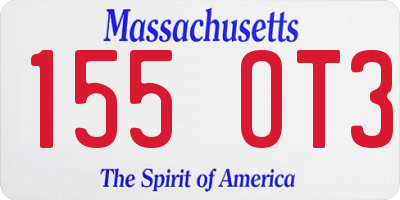 MA license plate 155OT3