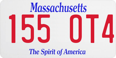 MA license plate 155OT4
