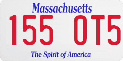 MA license plate 155OT5