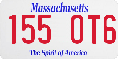 MA license plate 155OT6