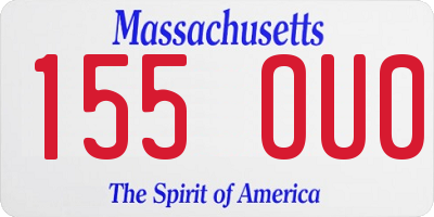 MA license plate 155OU0