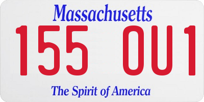 MA license plate 155OU1