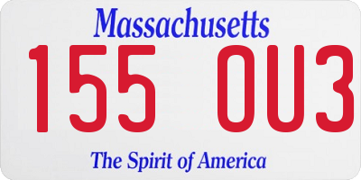 MA license plate 155OU3
