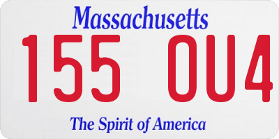 MA license plate 155OU4