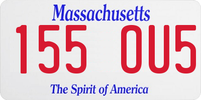 MA license plate 155OU5