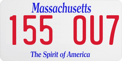 MA license plate 155OU7