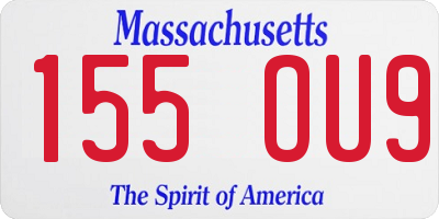 MA license plate 155OU9
