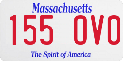 MA license plate 155OV0