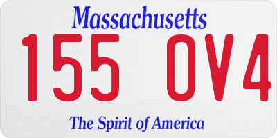 MA license plate 155OV4