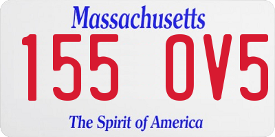 MA license plate 155OV5