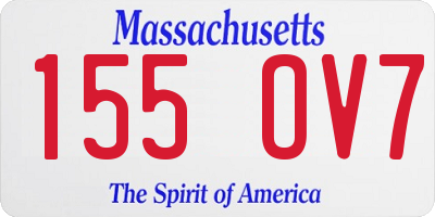 MA license plate 155OV7