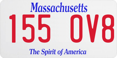 MA license plate 155OV8