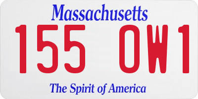 MA license plate 155OW1