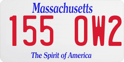MA license plate 155OW2