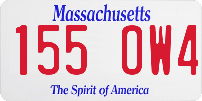 MA license plate 155OW4