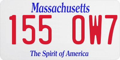 MA license plate 155OW7