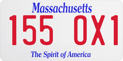 MA license plate 155OX1
