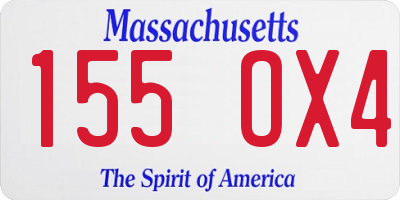 MA license plate 155OX4