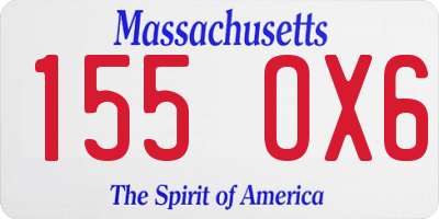MA license plate 155OX6