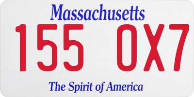 MA license plate 155OX7