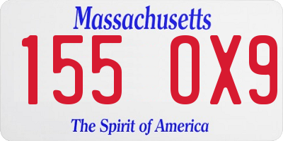 MA license plate 155OX9