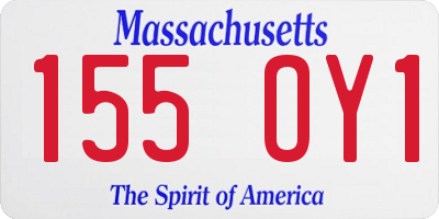 MA license plate 155OY1