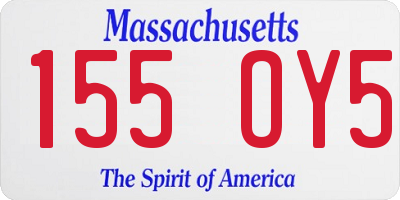 MA license plate 155OY5