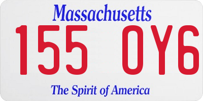 MA license plate 155OY6