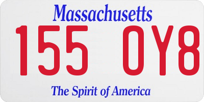 MA license plate 155OY8