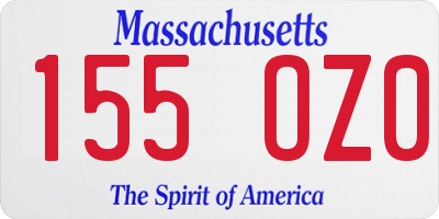 MA license plate 155OZ0