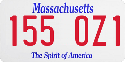 MA license plate 155OZ1
