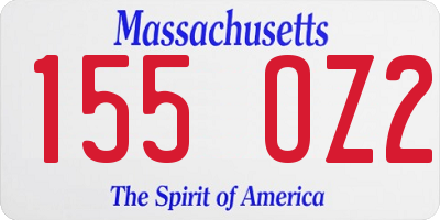 MA license plate 155OZ2