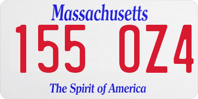 MA license plate 155OZ4