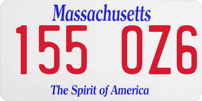 MA license plate 155OZ6