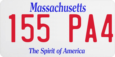 MA license plate 155PA4