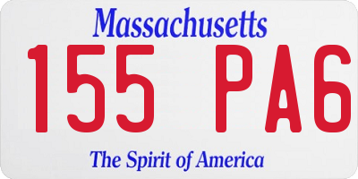 MA license plate 155PA6