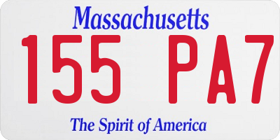 MA license plate 155PA7