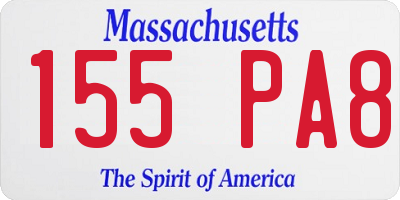 MA license plate 155PA8