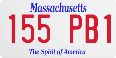 MA license plate 155PB1