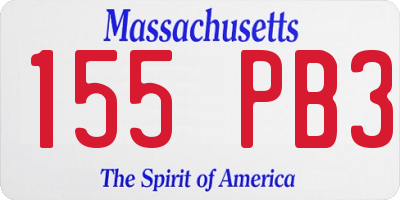 MA license plate 155PB3
