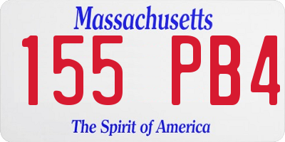 MA license plate 155PB4