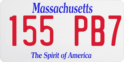MA license plate 155PB7