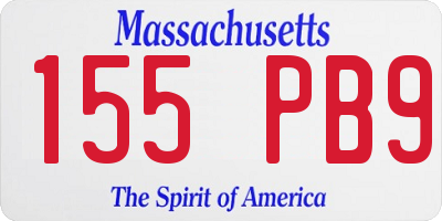 MA license plate 155PB9