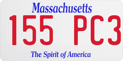 MA license plate 155PC3