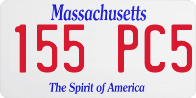 MA license plate 155PC5