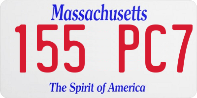 MA license plate 155PC7