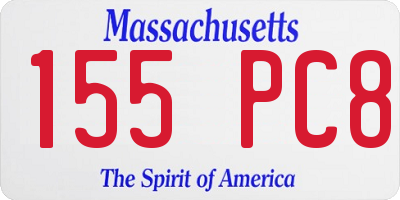 MA license plate 155PC8