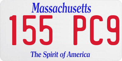 MA license plate 155PC9