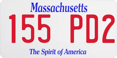 MA license plate 155PD2