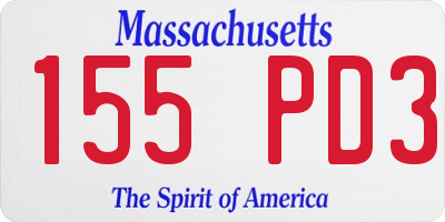 MA license plate 155PD3